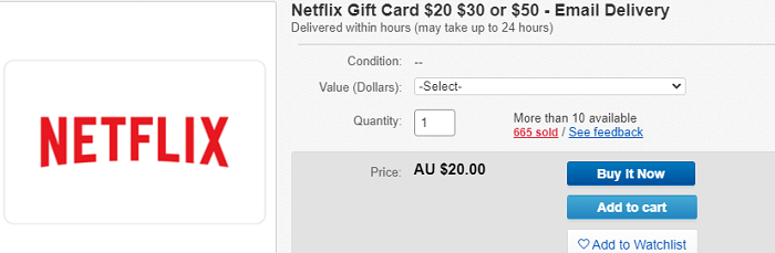 ebay netflx australia